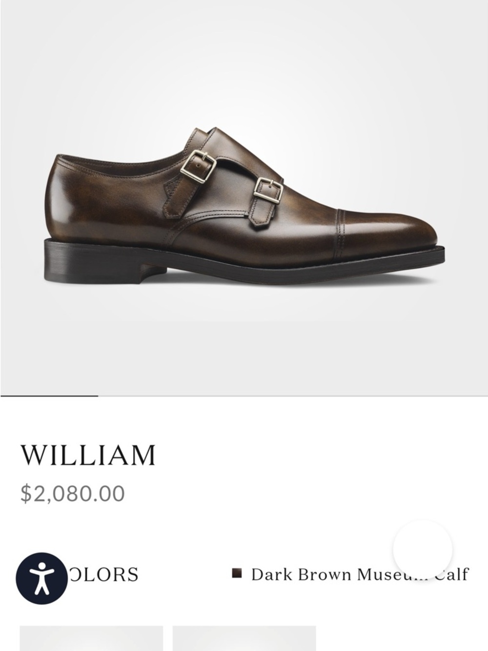Johnston & Murphy William Double Monk Strap in Dark Brown